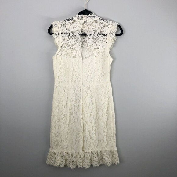 Storia Brianne Size Medium Short Wedding Guest Party Dress Lace White Keyhole - Picture 6 of 12